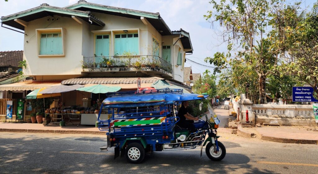 Tuk tuk transport in Luang Prabang and Laos 2024 - morning market