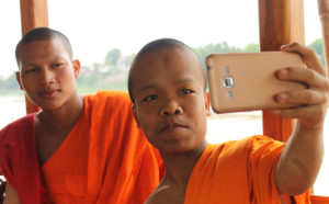 Novice monks trip in Luang Prabang Laos
