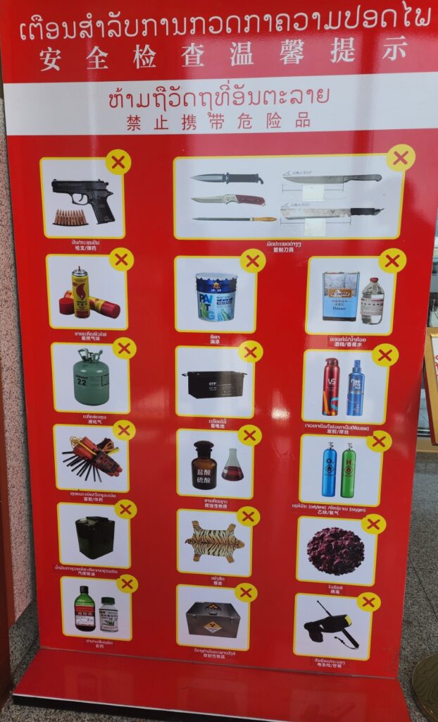 Banned and prohibited items on the China Laos Railway Train